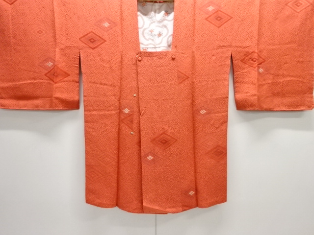 未使用品　絞り重ね菱模様織り出し道行コート